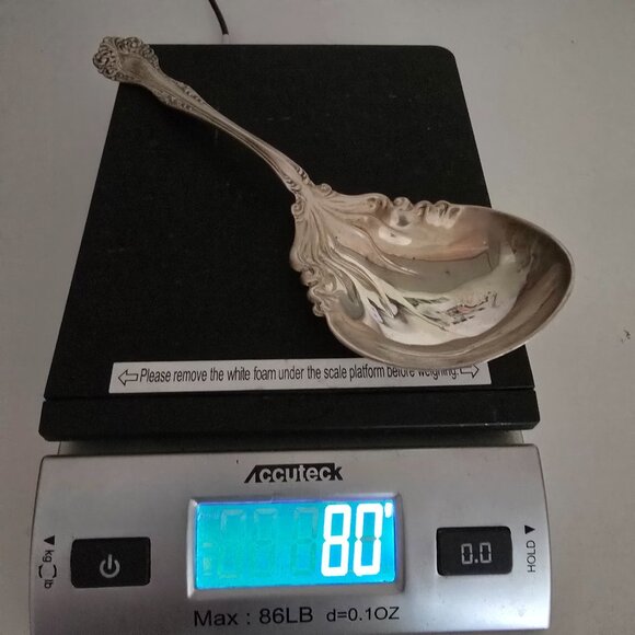 1900s Antique Alvin Sterling Silver Florentine Spoon Casserole Berry Serving 80g - Picture 12 of 12